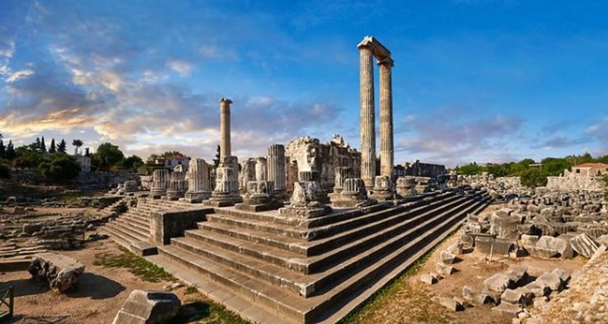 The colossal columns and stepped platform of the Temple of Apollo at Didyma