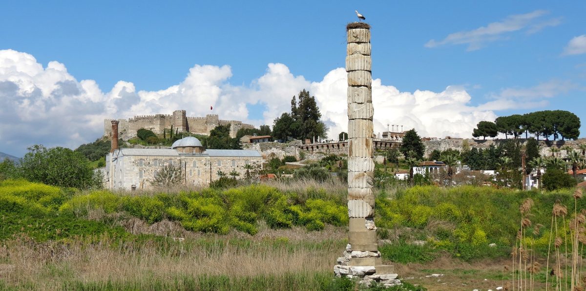 The single standing column of the Temple of Artemis near Selcuk