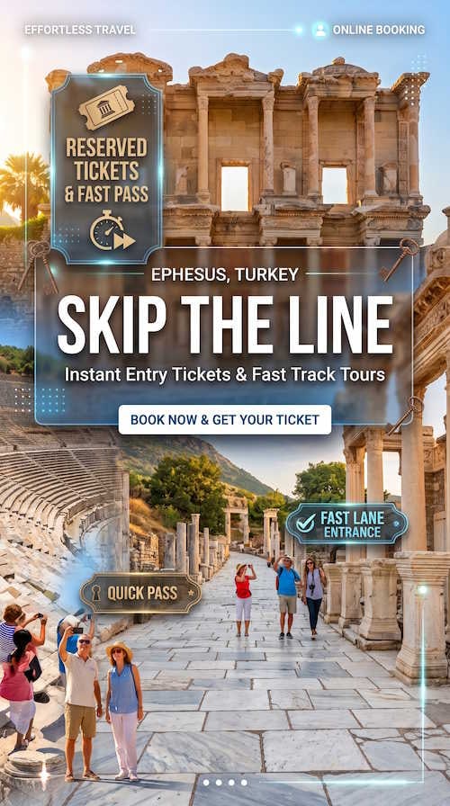 Skip the line Ephesus tickets — instant entry and fast-track private tours from Kusadasi